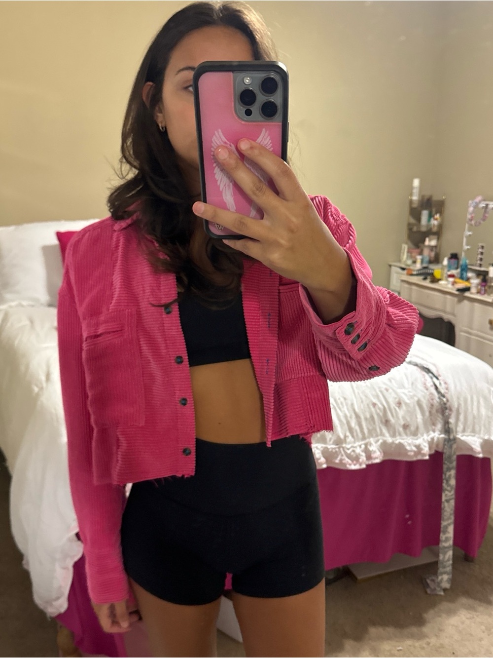 BDG Cropped Hot Pink Corduroy Jacket